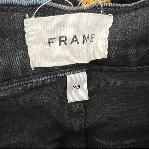 2/25 FRAME Denim Le Sylvie Kick Boot Black Jeans Boot Cut Slight Flare - Picture 4 of 8